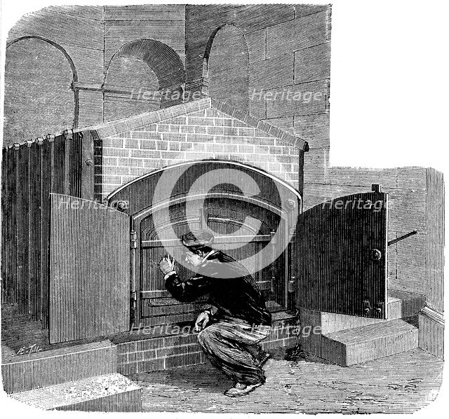 Furnace of the type to be installed in the Pere la Chaise crematorium, Paris, 1888. Artist: Unknown