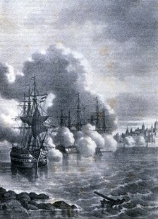 War of American Independence, taking of Pensacola (Florida) by the Spanish fleet commanded by Ber…