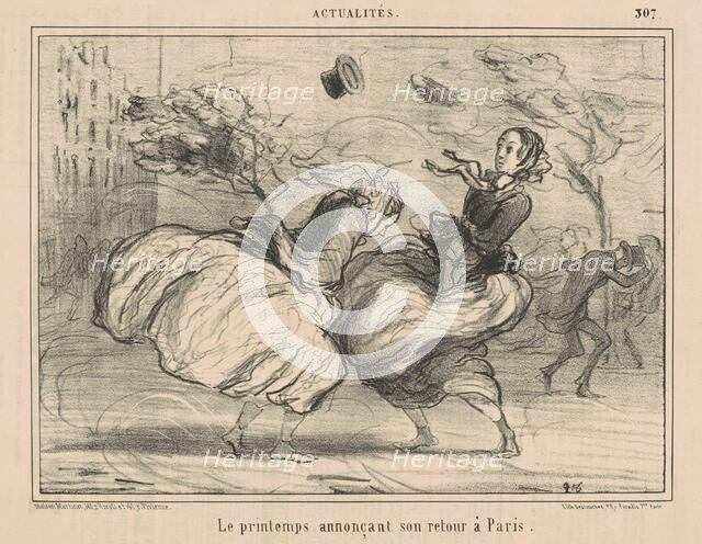 Le printemps annonçant son retour à Paris, 19th century. Creator: Honore Daumier.