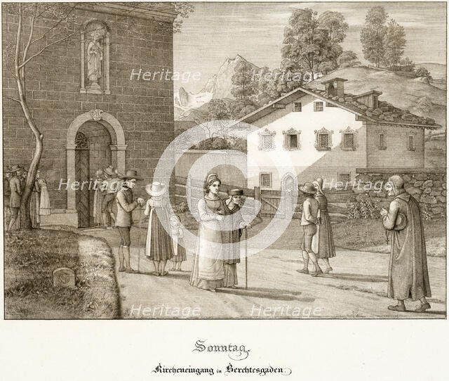Sunday: Going to Church Near Berchtesgaden, 1823. Creator: Ferdinand Olivier.
