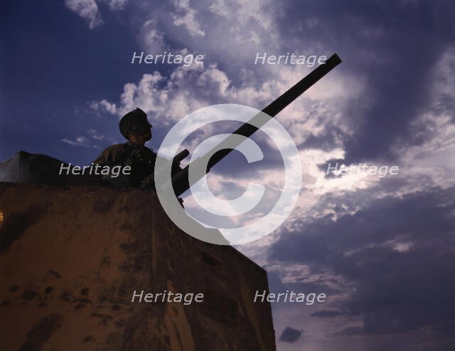 Tank commander, Ft. Knox, Ky., 1942. Creator: Alfred T Palmer.