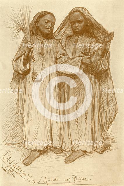 Girls at Philae, Egypt, 1898.  Creator: Christian Wilhelm Allers.
