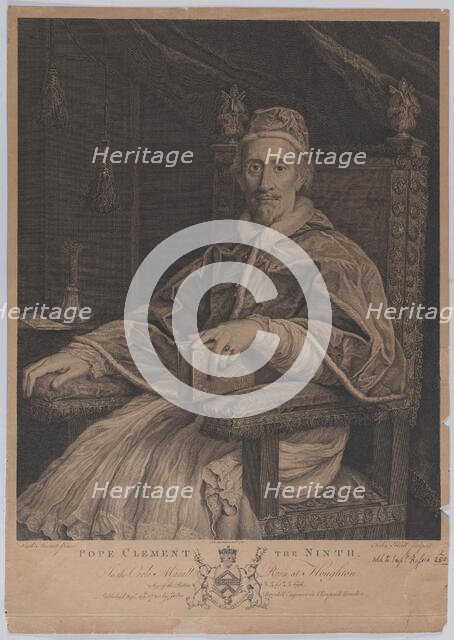 Pope Clement the Ninth, 1780. Creator: John Hall.