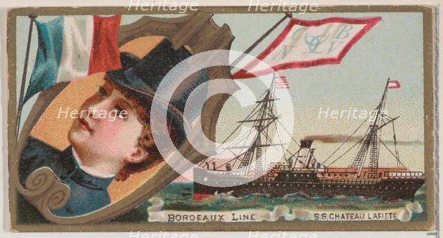 Steamship Chateau Lafitte, Bordeaux Line, from the Ocean and River Steamers series (N83) f..., 1887. Creator: Unknown.