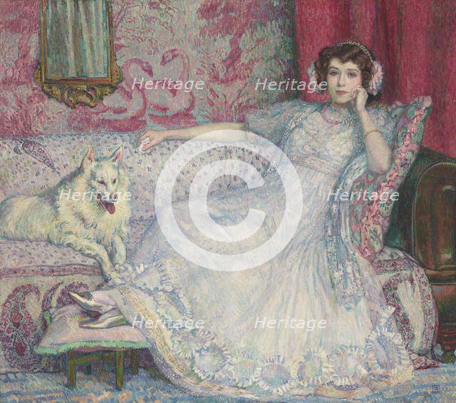 Portrait of Hélène Keller (The Lady in White), 1907. Creator: Rysselberghe, Théo van (1862-1926).