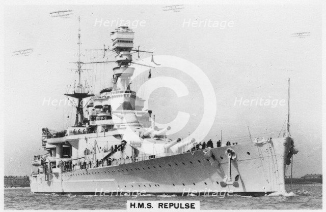 Battlecruiser HMS 'Repulse', 1937. Artist: Unknown