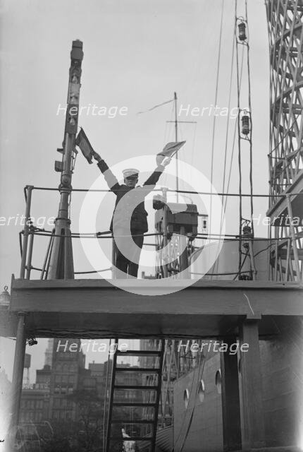 Junior Naval Scout on U.S.S. Recruit, 1917. Creator: Bain News Service.
