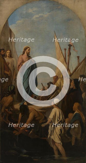 Esquisse pour Saint-Louis-en-l'Ile : Le Christ prêchant, c.1863. Creator: Camille Chazal.
