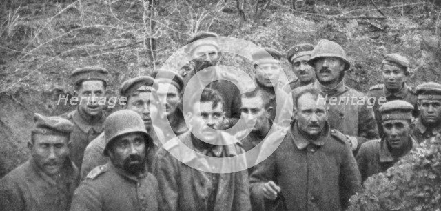 Prisoners in a hole, Reims, First World War, April 1917. Artist: Unknown