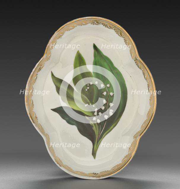 Quatrelobed Dish from Dessert Service: Lily of the Valley, c. 1800. Creator: Derby (Crown Derby Period) (British).