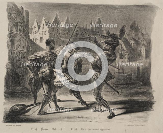 Illustrations for Faust: Duel of Faust and of Valentin, 1828. Creator: Eugène Delacroix (French, 1798-1863); Chez Ch. Motte, Éditeur, distributed by Chez Sautelet, Libraire.
