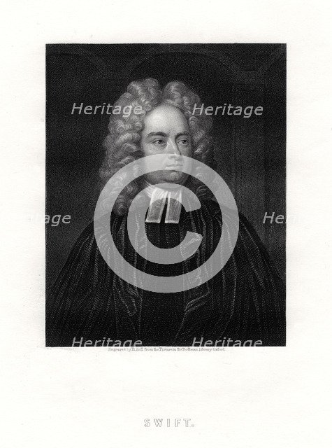 Jonathan Swift, Anglo-Irish writer, 19th century. Artist: B Holl