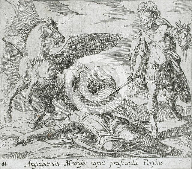 Perseus Killing Medusa, published 1606. Creators: Antonio Tempesta, Wilhelm Janson.