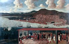 View of Smyrna (Izmir) and the Reception Given to Consul de Hochepied (1657-1723) in the Council Cha Creator: Anon.