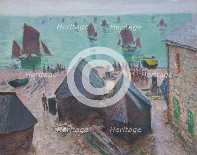 The Departure of the Boats, Étretat, 1885. Creator: Claude Monet.