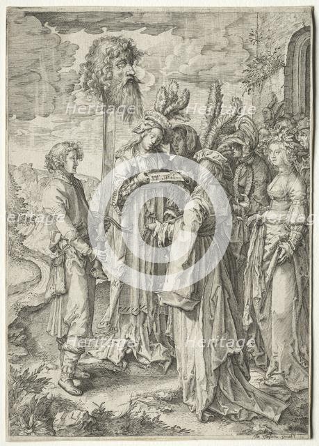 David with the Head of Goliath, 1620s-1630s. Creator: Pieter Serwouters (Flemish, 1586-1657).