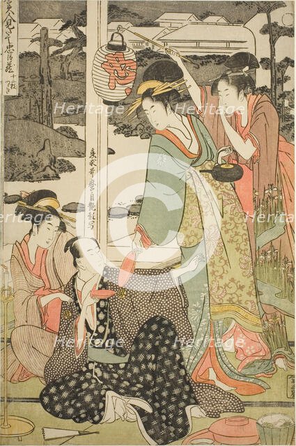 The Chushingura Drama Parodied by Famous Beauties: A Set of Twelve Prints (Komei..., c. 1794/95. Creator: Kitagawa Utamaro.