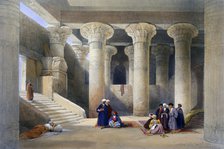 'Interior of the Temple at Esna, Upper Egypt', 1838. Artist: David Roberts