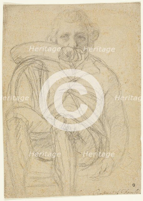 Portrait of Fuseli (recto); Sketch of a Hand (verso), 1761/1825 (recto); 1770/80 (verso). Creator: Henry Fuseli.