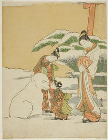 Making a Snow Dog, c. 1767/68. Creator: Suzuki Harunobu.