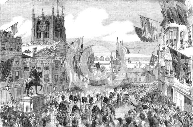 Her Majesty's Visit to Hull - the Procession in the Market-Place, 1854. Creator: Unknown.