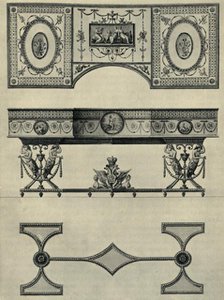 Design for a harpsichord by Robert Adam, 1774, (1946).  Creator: Unknown.
