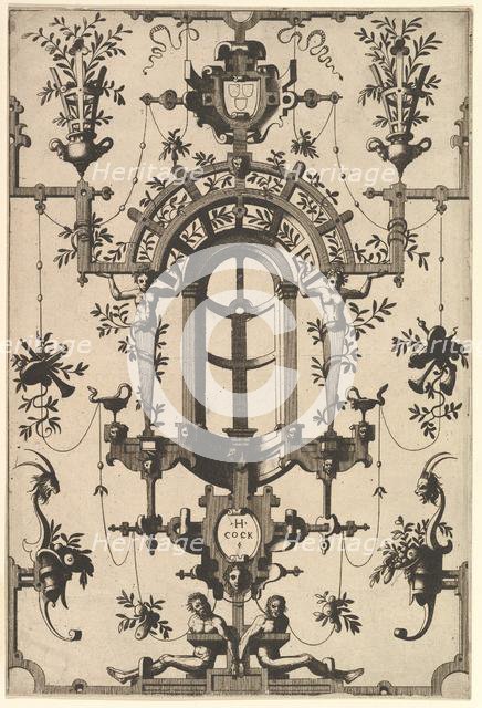 Modern Grotesque with Strapwork, 1554. Creator: Johannes van Doetecum I.