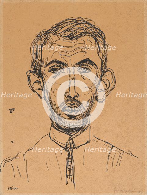 Singing Man (Self-Portrait), 1920-1929. Creator: Arnold Peter Weisz-Kubincan.