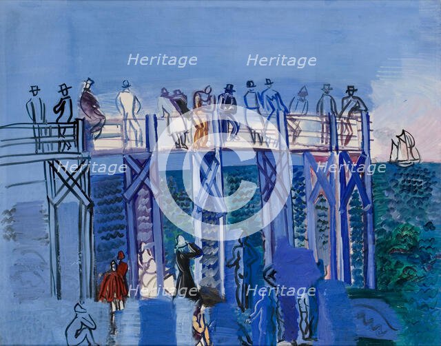 The Pier and the Beach at Le Havre. Creator: Dufy, Raoul (1877-1953).
