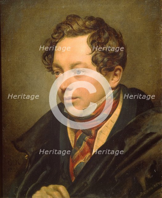 Portrait of the artist Pyotr Basin (1794-1881), 1829. Artist: Kiprensky, Orest Adamovich (1782-1836)