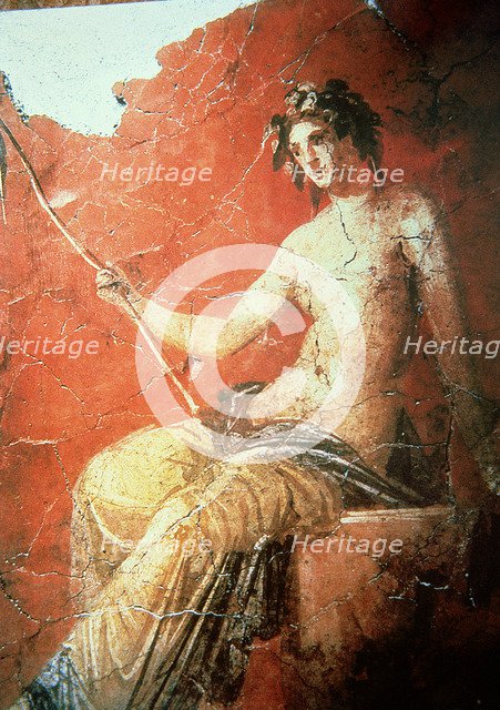 Fresco depicting a girl, 212 d.C, from the Baths of Caracalla.