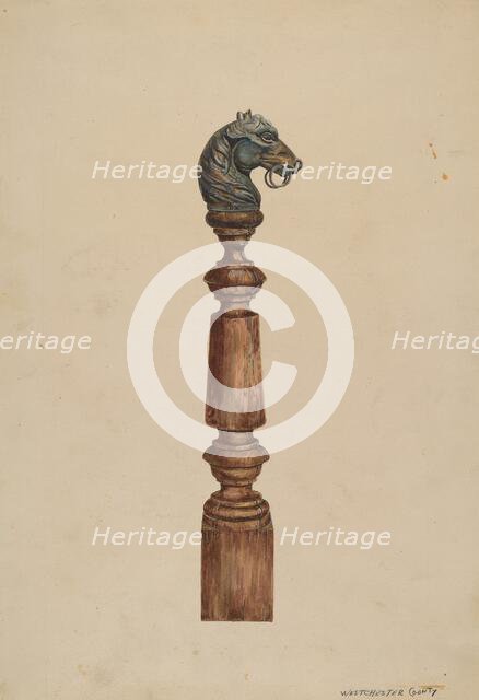 Hitching Post, c. 1937. Creator: Gladys Phillips.