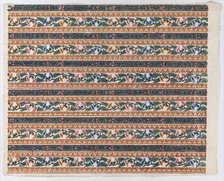 Sheet with six borders with vines and flower designs, late 18th-mid-..., late 18th-mid-19th century. Creator: Anon.