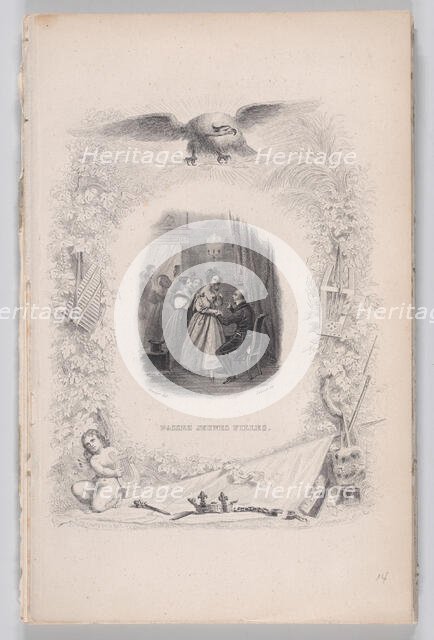 Passing Young Girls from The Songs of Béranger, 1829. Creator: Achille Désiré Lefèvre.