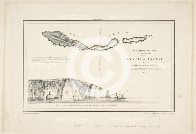 U.S. Coast Survey...Sketch of Anapaca Island in Santa Barbara Channel, 1854-57. Creators: James Abbott McNeill Whistler, John Young, Charles Knight.