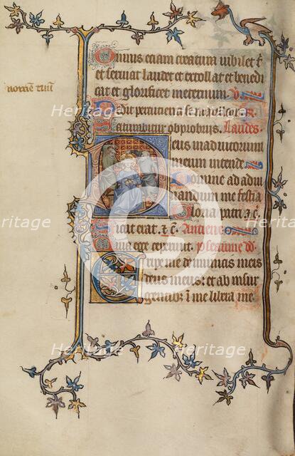 Initial D: The Mocking of Christ; Bute Psalter, text and illumination about 1330. Creator: Atelier of the Passion Master.