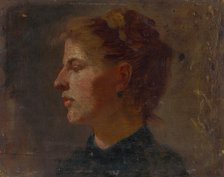 Head Study of a Younger Woman, around 1900. Creator: Ferdinand Katona.