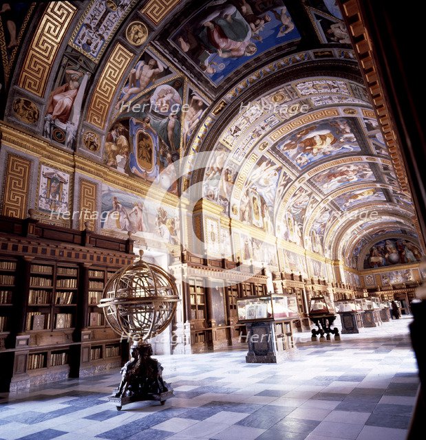 Interior of the Library of the Monastery of San Lorenzo de El Escorial.