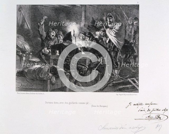 'Dormez donc, avec des gaillards comme ca!', Siege of Paris, 1870-1871 (1871). Artist: Auguste Bry