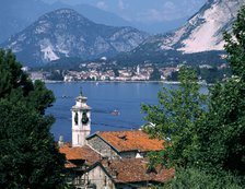 Lake Maggiore, Isola Bella Baveno in background, Italy.