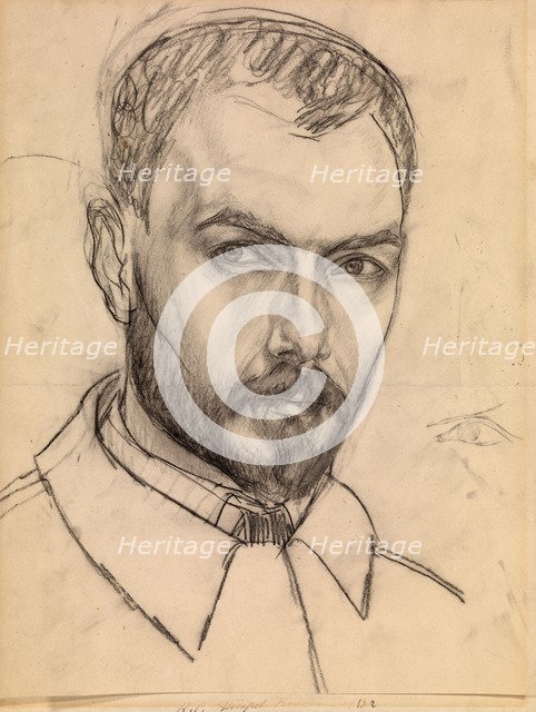 Self-Portrait, c. 1913. Artist: Petrov-Vodkin, Kuzma Sergeyevich (1878-1939)