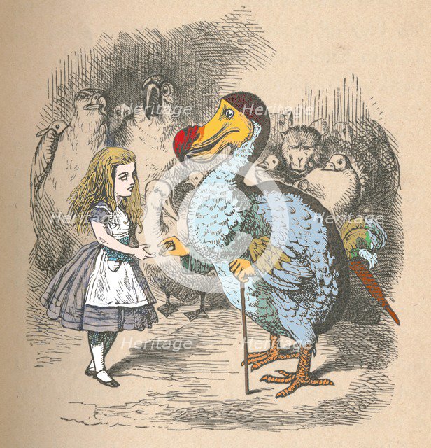 'Alice and the Dodo', 1889. Artist: John Tenniel.