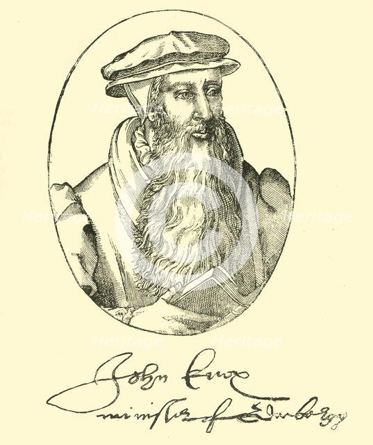 'Portrait and Autograph of John Knox', c1550-1560, (1890). Creator: Unknown.