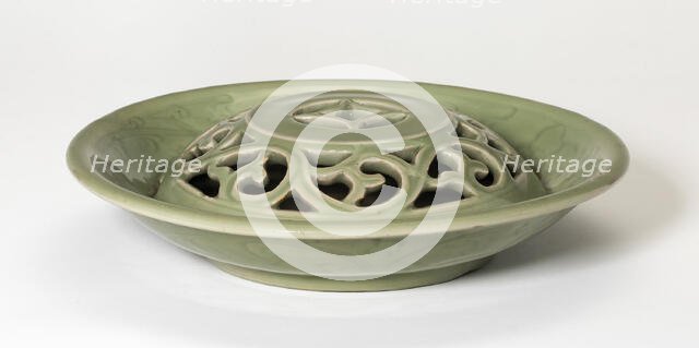 Dish with Openwork Dome and Floral Scrolls, Ming dynasty (1368-1664), 15th century. Creator: Unknown.