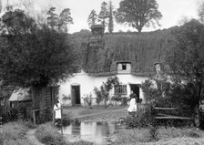 A thatched cottage by the stream, Ramsbury, Wiltshire, c1860-c1922. Artist: Henry Taunt