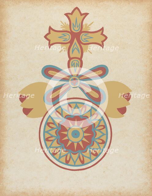 Santa Barbara Mission Doorway Design from the portfolio "Decorative Art...", 1935/1942. Creator: Unknown.