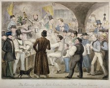 'The evening after a mock election in the Fleet Prison, June 1835'. Artist: Isaac Robert Cruikshank