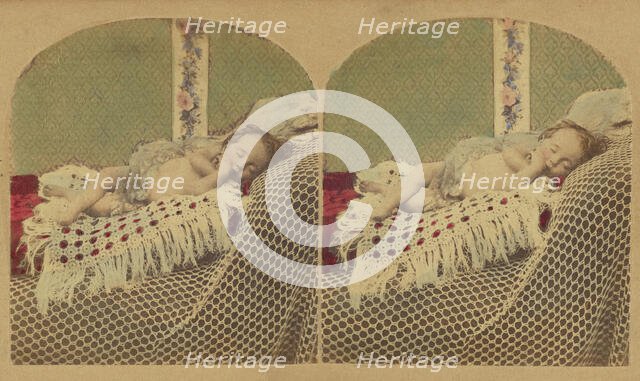Child sleeping, about 1860. Creator: London Stereoscopic & Photographic Co.