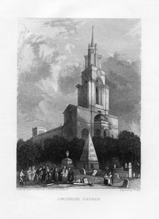 Limehouse Church, London, 19th century.Artist: J Woods