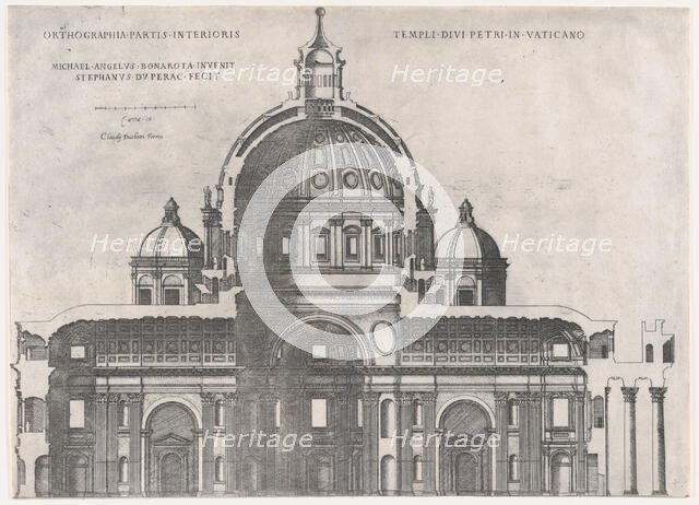 Speculum Romanae Magnificentiae: St. Peter's, 16th century., 16th century. Creator: Etienne Duperac.